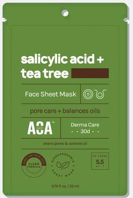 Máscara de hoja de ácido salicílico + árbol de té AOA Skin