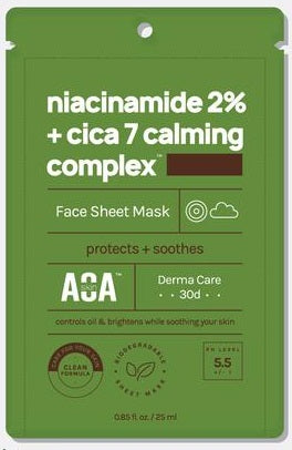 AOA Skin Niacinamide 2% + CICA 7 Calming Complex Mascarilla en hoja