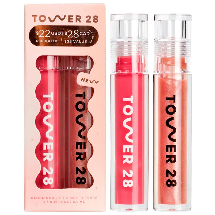 Tower 28 | Beauty Dreamy Gleamy Holiday Lip Gloss Duo Set
